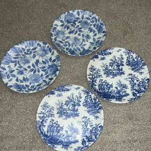 Blue and White Melamine Toile Plates